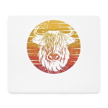 Retro Highland Kuh Highland Färse Züchter - Mousepad (Querformat) - Weiß - Vorne