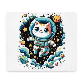 Astro Katze Weltraum Abenteuer Astronaut cat - Mousepad (Querformat) - Weiß - Vorne