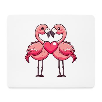Flamant rose Couple Amour Couple Amoureux - Tapis de souris (format paysage) - blanc - Devant
