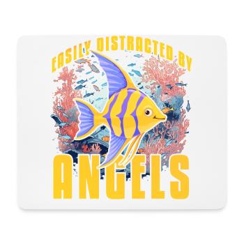Facilement distrait par les anges - Tapis de souris (format paysage) - blanc - Devant