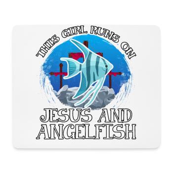 Cette fille court sur Jésus et le poisson-ange - Tapis de souris (format paysage) - blanc - Devant