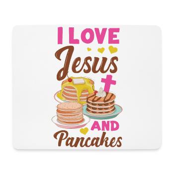 Pancake Lover Kids I Love Jesus - Mousepad (Querformat) - Weiß - Vorne