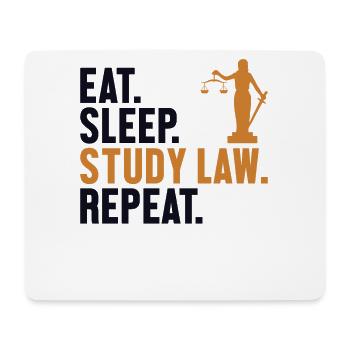 Manger, dormir, étudier, droit, répéter, faculté de droit, université - Tapis de souris (format paysage) - blanc - Devant