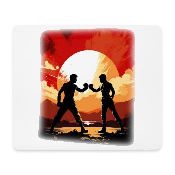 Boxe - Tapis de souris (format paysage) - blanc - Devant
