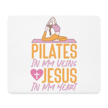 Pilates Instructor Teacher Jesus - Mouse Pad (horizontal) - white - Front