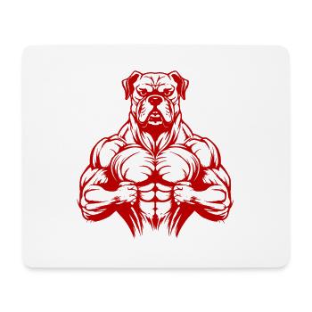 Hund Beast Bodybuilding Muskeln Gym - Mousepad (Querformat) - Weiß - Vorne
