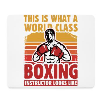 So sieht ein Weltklasse-Boxlehrer aus - Mousepad (Querformat) - Weiß - Vorne