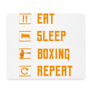 Essen Schlafen Boxen Wiederholen - Mousepad (Querformat) - Weiß - Vorne