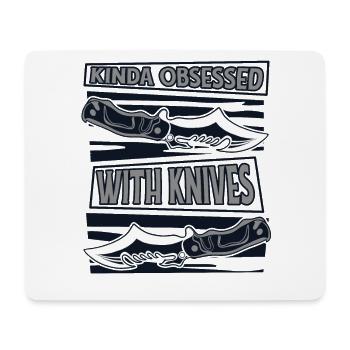 Irgendwie besessen von Messern Metzgermesser Messer - Mousepad (Querformat) - Weiß - Vorne