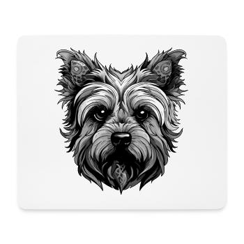 Yorkshire Terrier Hund Porträt - Mousepad (Querformat) - Weiß - Vorne