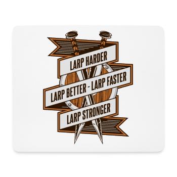LARP Harder Better Faster Stronger LARPing Armor - Mouse Pad (horizontal) - white - Front