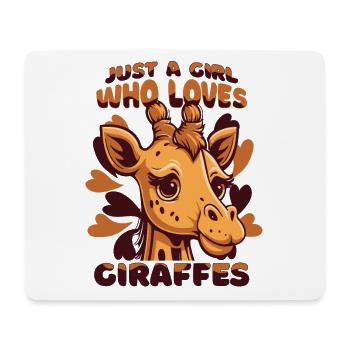 Fille qui aime les girafes Girafes africaines nubiennes - Tapis de souris (format paysage) - blanc - Devant