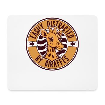 Easily Distracted By Giraffes Giraffidae Nubian - Mouse Pad (horizontal) - white - Front