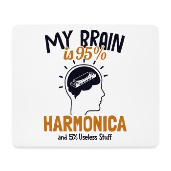 Mon cerveau est 95% Harmonica Harmonique Bouche Harpe - Tapis de souris (format paysage) - blanc - Devant