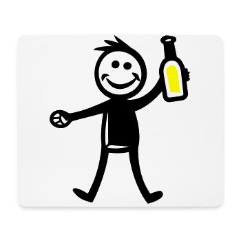 Drinking Bottle of Beer - Mouse Pad (horizontal) - white - Front