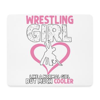 Wrestling Girl wie ein normales Girl, aber viel cooler - Mousepad (Querformat) - Weiß - Vorne