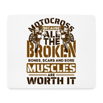 Because It's Worth It Supermoto Motorcycle Racing - Mouse Pad (horizontal) - white - Front