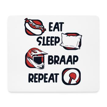 Eat Sleep Braap Repeat Supermoto Motorcycle - Mouse Pad (horizontal) - white - Front
