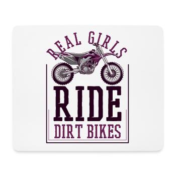 Les vraies filles conduisent des motos tout-terrain et des supermotos - Tapis de souris (format paysage) - blanc - Devant