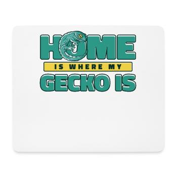 Zuhause ist, wo mein Gecko Schopfeidechsenleopard ist - Mousepad (Querformat) - Weiß - Vorne