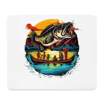 Bass Fish - Mouse Pad (horizontal) - white - Front