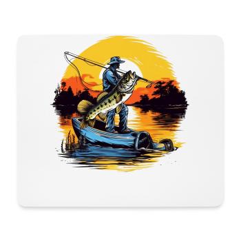 Poisson bar - Tapis de souris (format paysage) - blanc - Devant