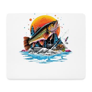 Bass Fish - Mouse Pad (horizontal) - white - Front