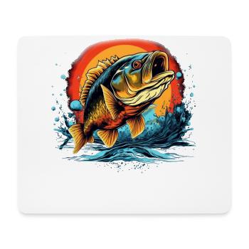 Poisson bar - Tapis de souris (format paysage) - blanc - Devant