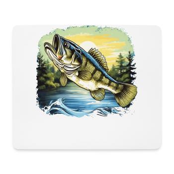 Bass Fish - Mouse Pad (horizontal) - white - Front