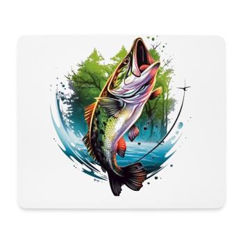 Barsch-Fisch - Mousepad (Querformat) - Weiß - Vorne