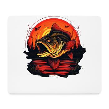 Bass Fish - Mouse Pad (horizontal) - white - Front