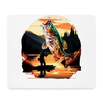 Barsch-Fisch - Mousepad (Querformat) - Weiß - Vorne