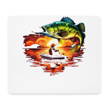 Barsch-Fisch - Mousepad (Querformat) - Weiß - Vorne