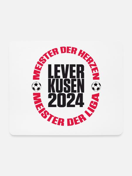 Leverkusen 2024 Meister der Herzen und Liga - Mousepad (Querformat) - Weiß
