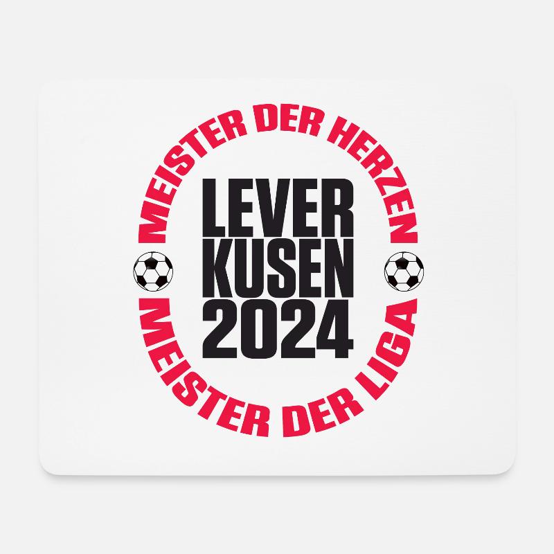 Leverkusen 2024 Meister der Herzen und Liga - Mousepad (Querformat) - Weiß