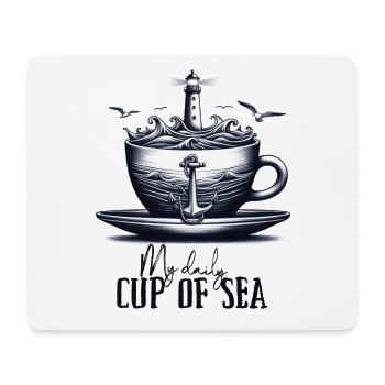 My daily cup of sea - Mousepad (Querformat) - Weiß - Vorne