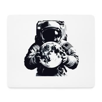 Astronaut holds moon in his hands Spaceman - Mouse Pad (horizontal) - white - Front