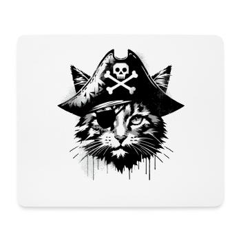 Pirate Cat Cat Pirate Graffiti Street Art Style - Mouse Pad (horizontal) - white - Front