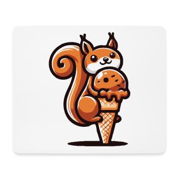 Eichhörnchen liebt Eis - Mousepad (Querformat) - Weiß - Vorne