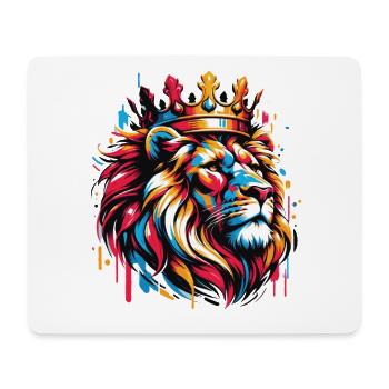 Colorful King Lion Graffiti Street Art Style - Mouse Pad (horizontal) - white - Front