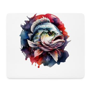 Bass Fish - Mouse Pad (horizontal) - white - Front