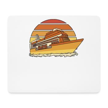 Bateau de croisière rétro Croisière équipage Passangers Croisière - Tapis de souris (format paysage) - blanc - Devant
