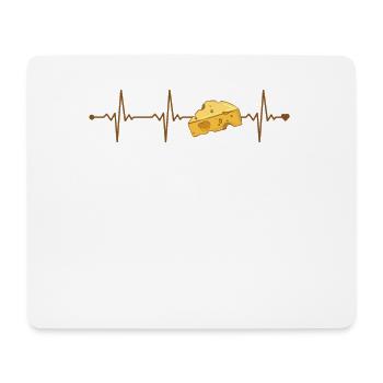 Gouda Heartbeat Queso Cheesemonger Maker Lover - Tapis de souris (format paysage) - blanc - Devant
