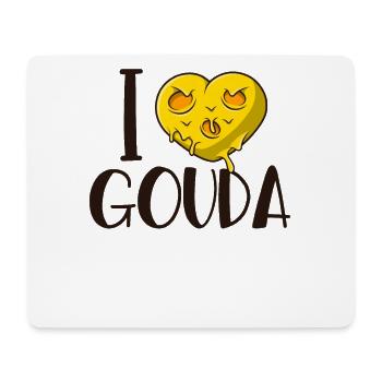 Ich liebe Gouda Queso Cheesemonger Maker Lover Gouda - Mousepad (Querformat) - Weiß - Vorne