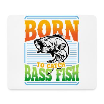 Geboren, um Barschfische zu fangen - Mousepad (Querformat) - Weiß - Vorne