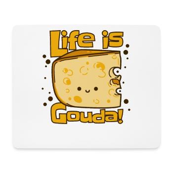 La vie est gouda maker queso fromager amateur - Tapis de souris (format paysage) - blanc - Devant
