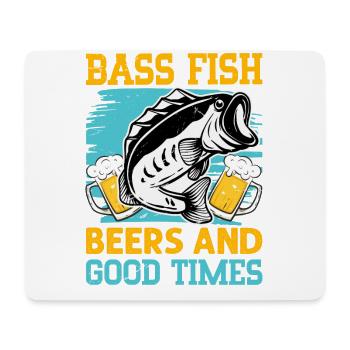 Barsch, Fisch, Bier und gute Zeiten - Mousepad (Querformat) - Weiß - Vorne