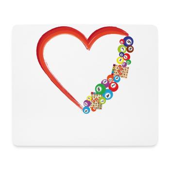 Coeur de joueur de bingo - Tapis de souris (format paysage) - blanc - Devant