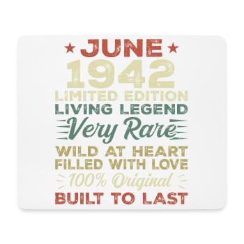June 1942 Birthday June 1942 Gift June 1942 - Mouse Pad (horizontal) - white - Front