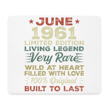June 1961 Birthday June 1961 Gift June 1961 - Mouse Pad (horizontal) - white - Front